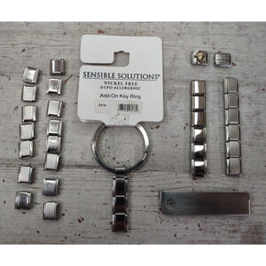 Sensible Solutions Add On Key Ring Italian Charm Links w/ Spacers & 2 Charms Y2K